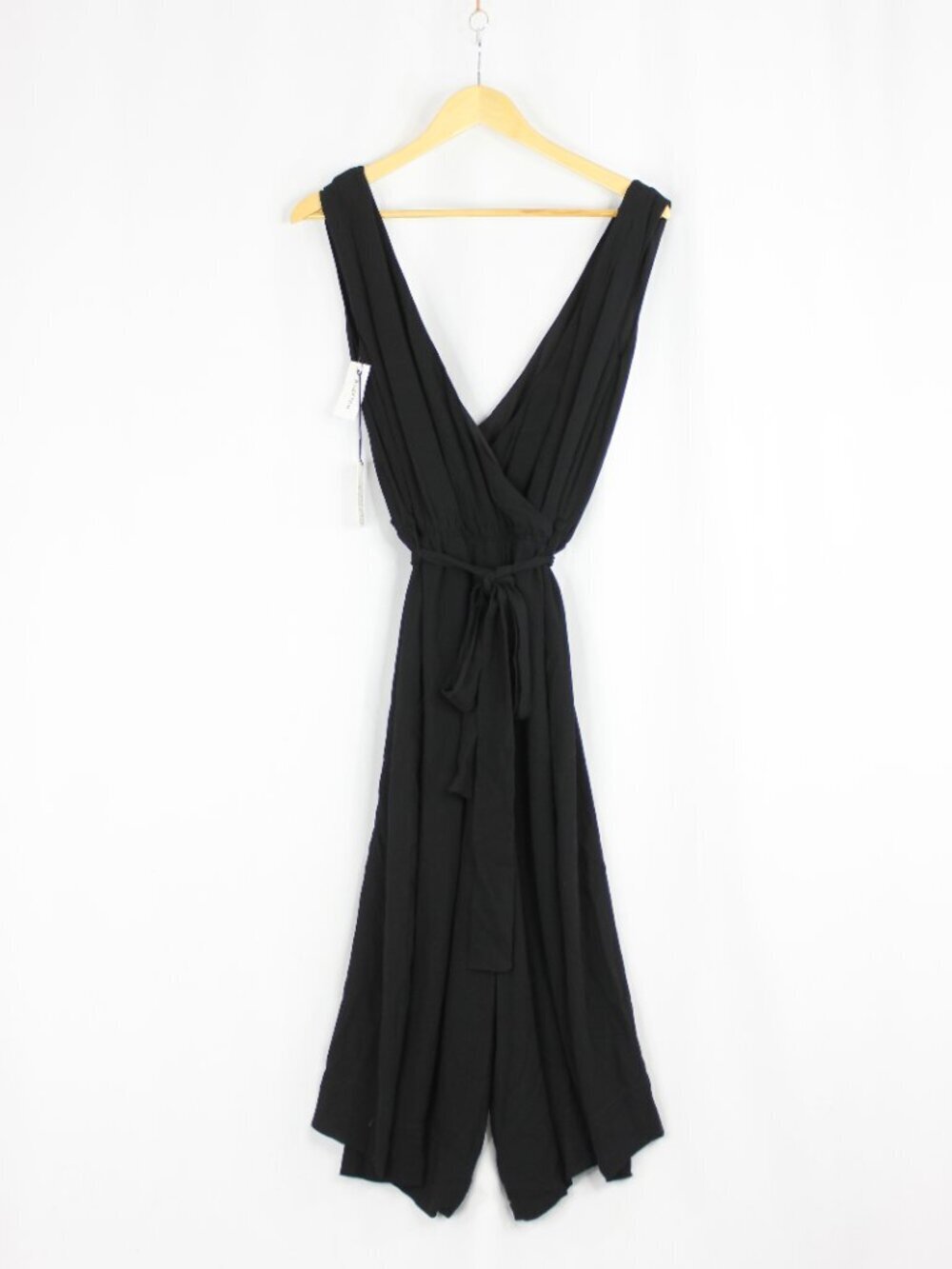 NWT Aritzia BABATON Maximillian Black Crepe Cropped Wide Leg Jumpsuit, Size XXS